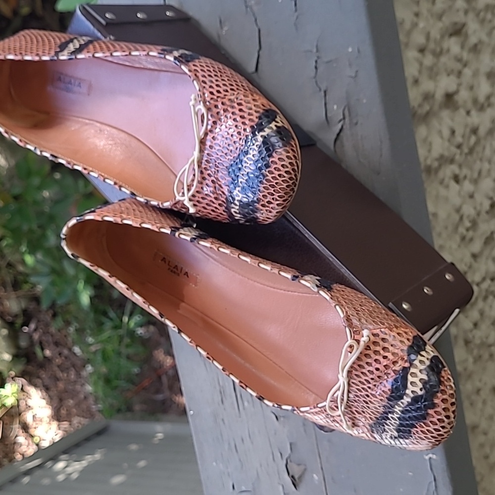 Alaia Python leather ballet flats 38